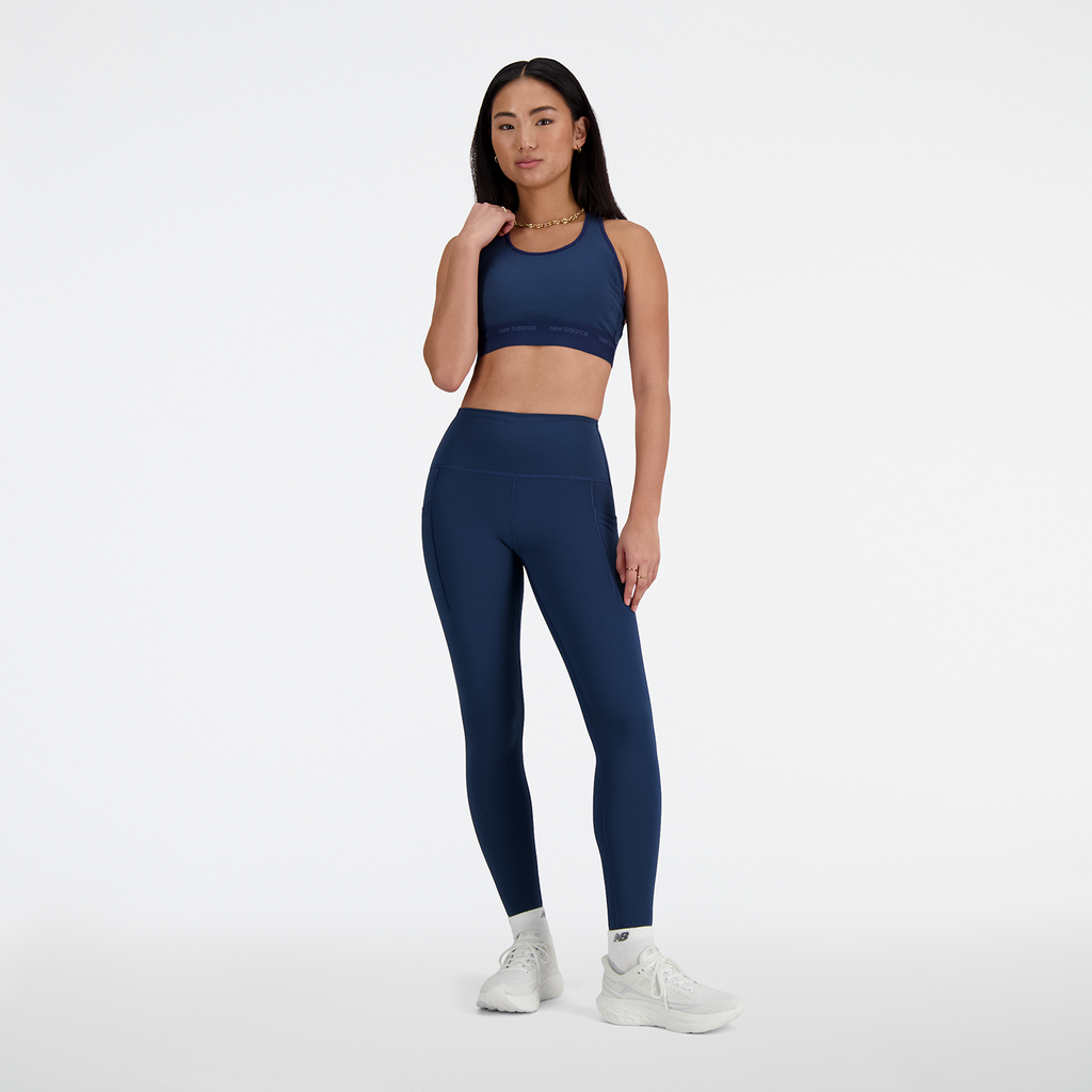 New Balance W Medium Support Sleek Pace Bra in BLAU