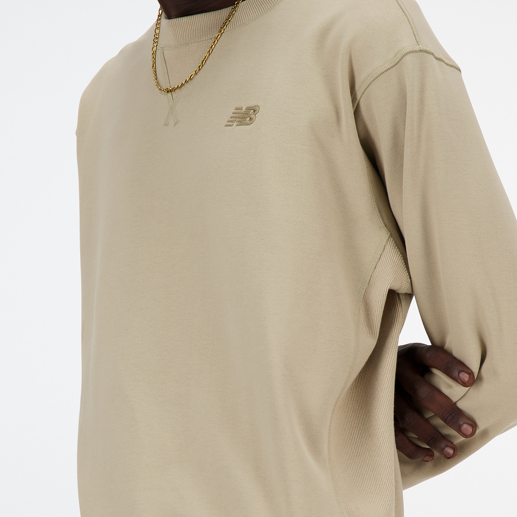 New Balance NB Athletics French Terry Crew in BEIGE