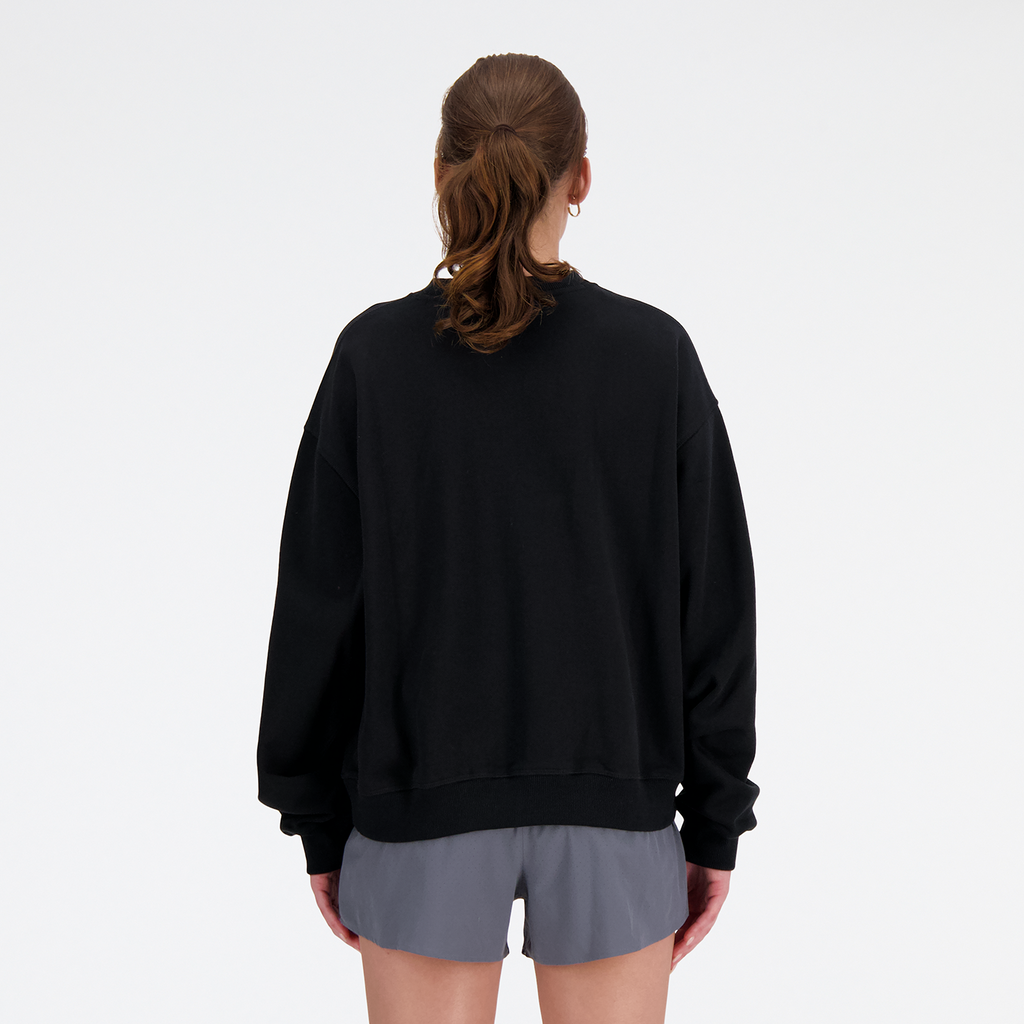 New Balance W NB Athletics French Terry Crew in SCHWARZ