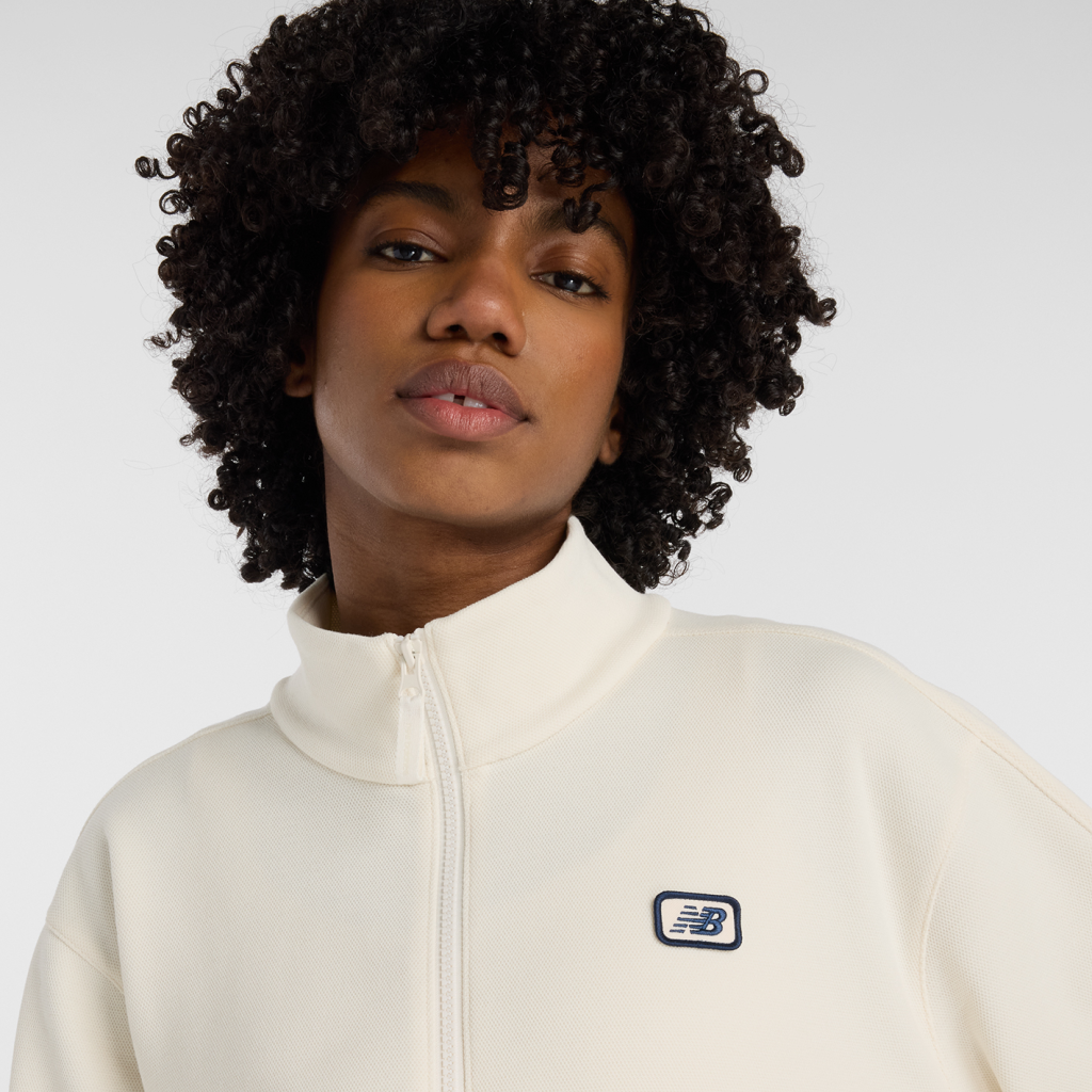 New Balance W Post Season Pique Track Jacket in GRAU