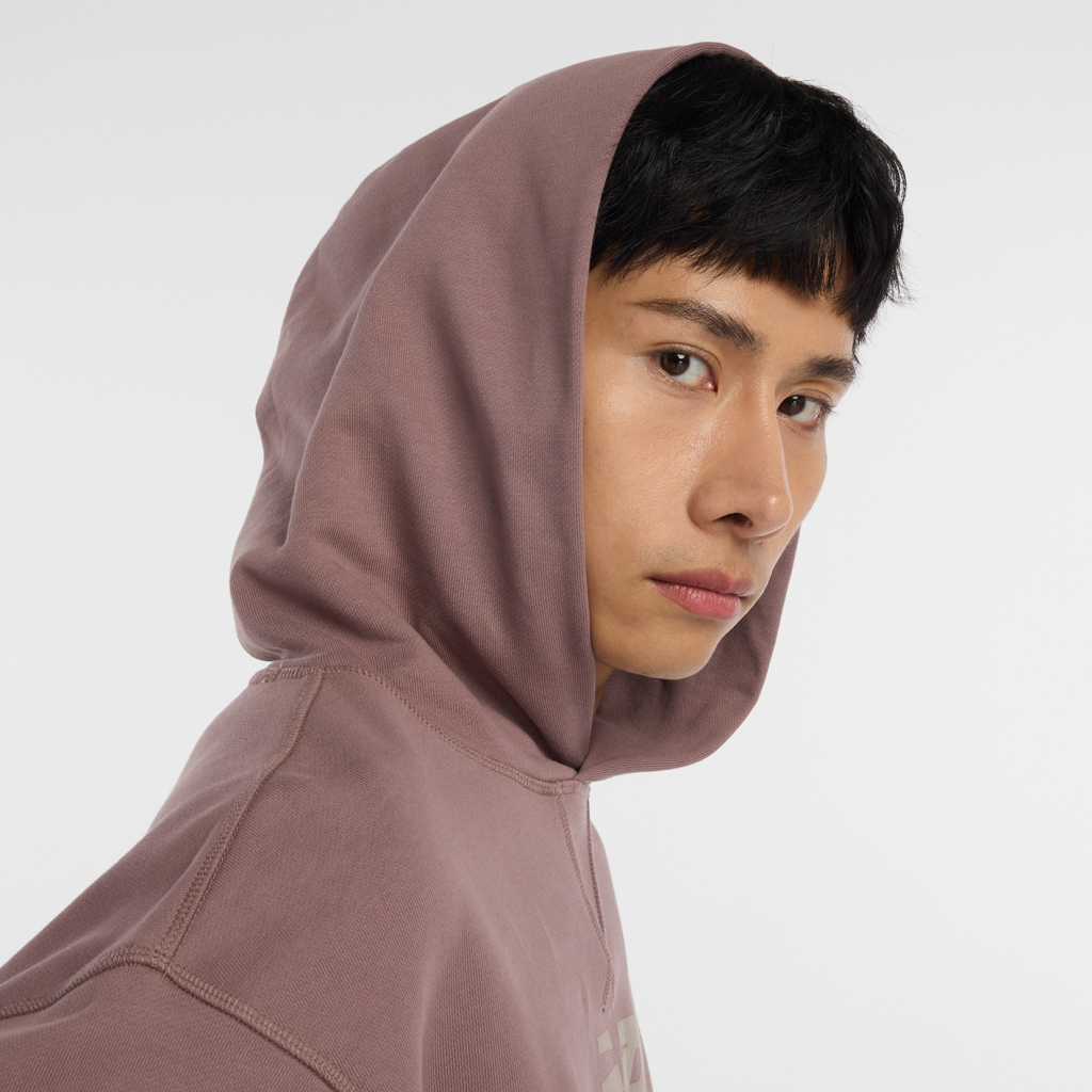 New Balance Athletics French Terry Logo Hoodie in BRAUN