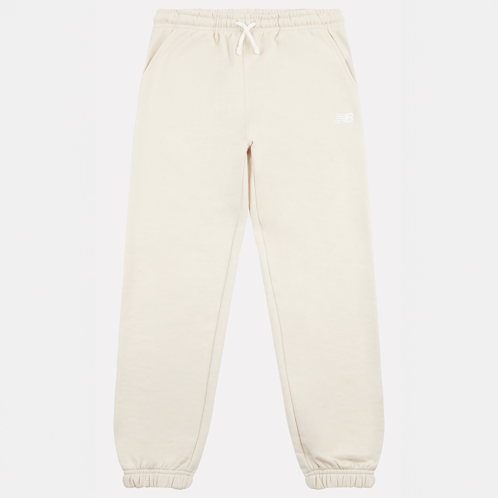 New Balance G New Balance French Terry Small Logo Jogger in BEIGE