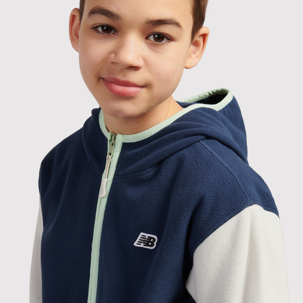 New Balance B NB PREMIUM PANELLED FLEECE JACKET in BLAU