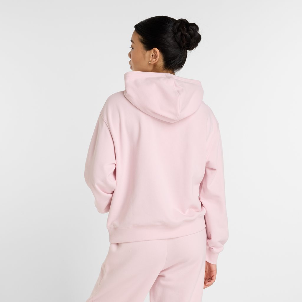 New Balance W Sport Essentials French Terry Small Logo Hoodie in PINK