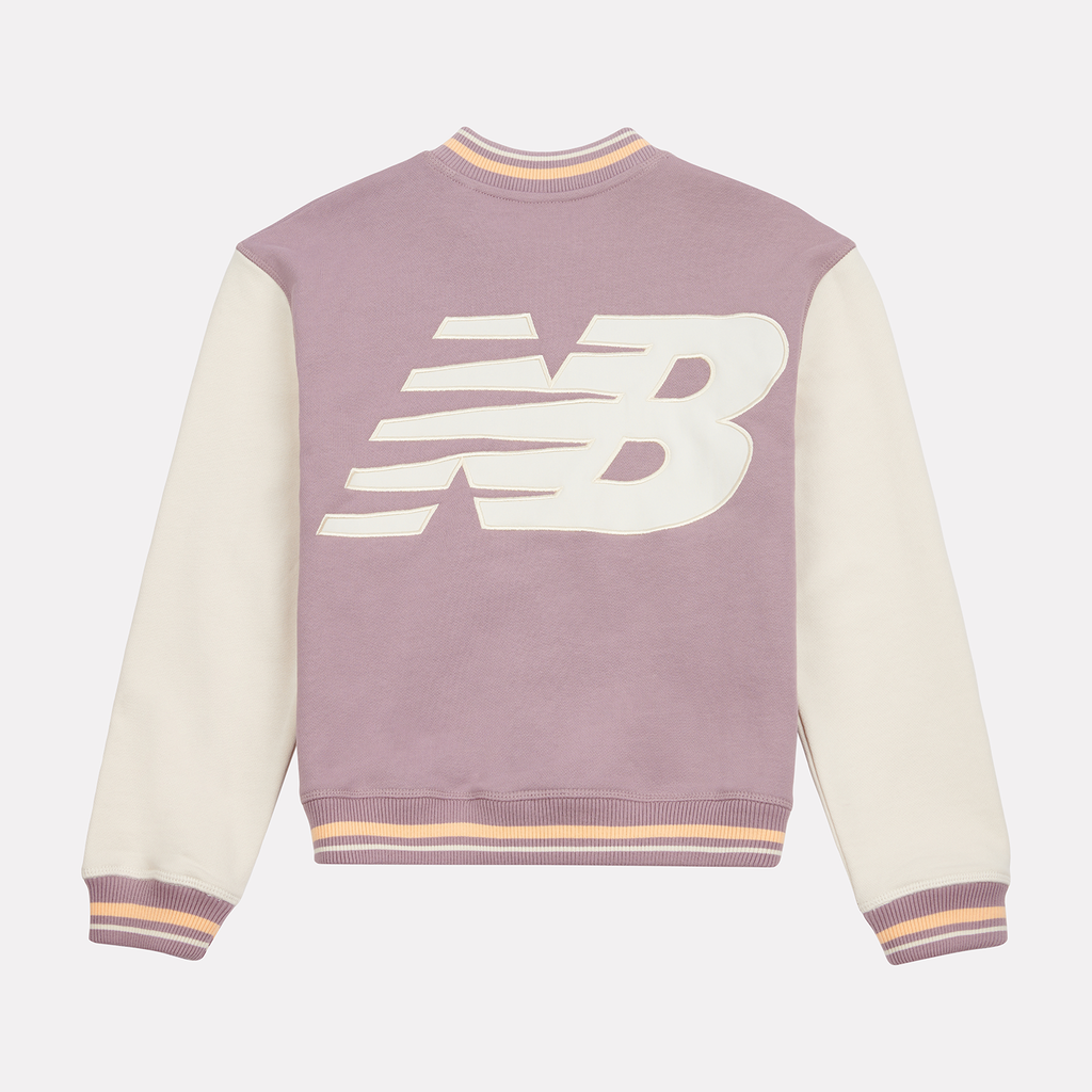 New Balance G NB Premium Loop Back Baseball Jacket in VIOLETT