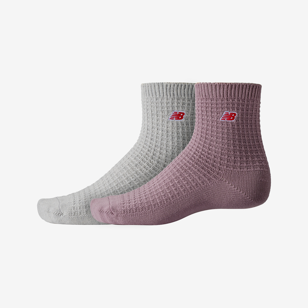 New Balance Waffle Knit Ankle Socks 2 Pack in MEHRFARBIG