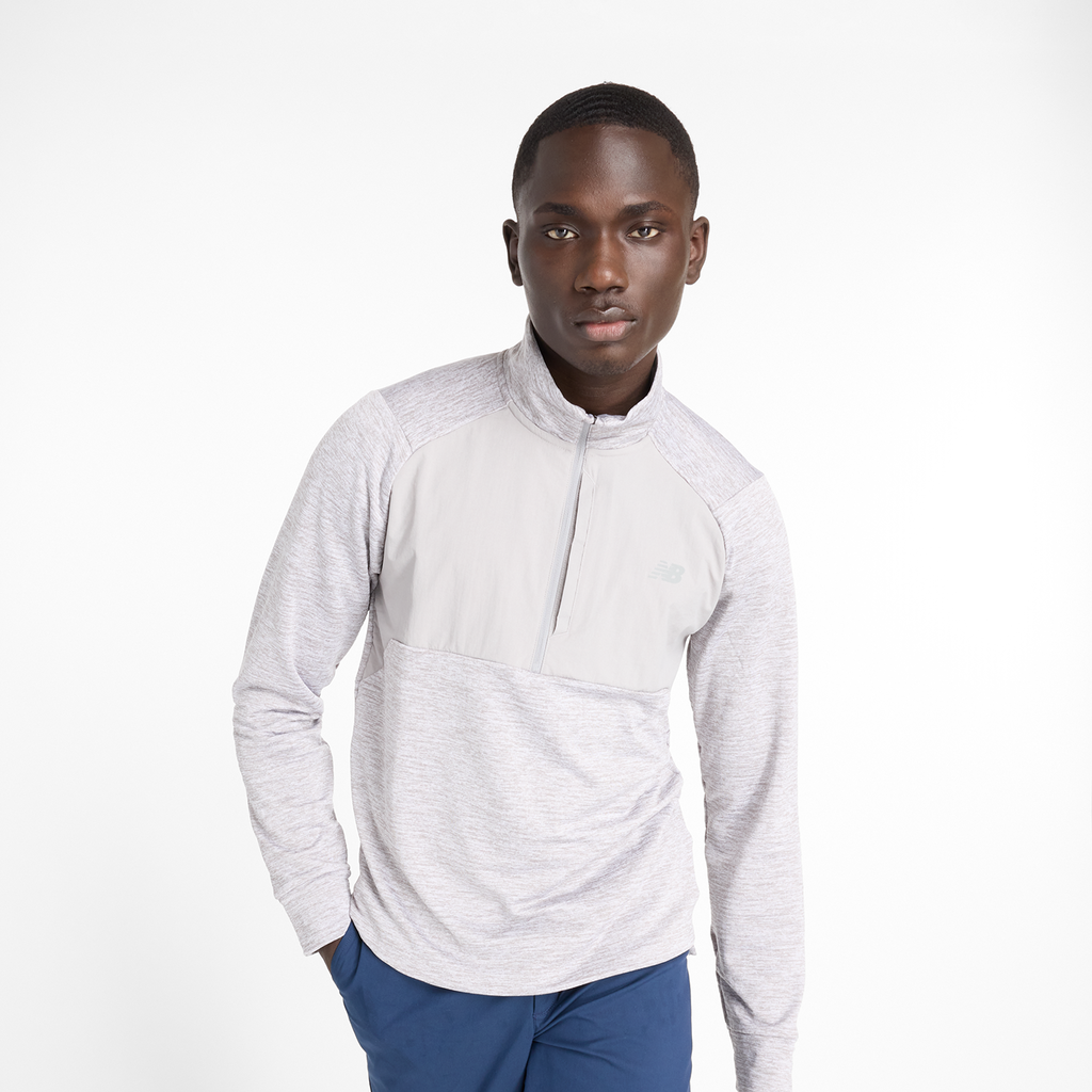 New Balance Athletics Heat Grid 1/2 Zip in GRAU