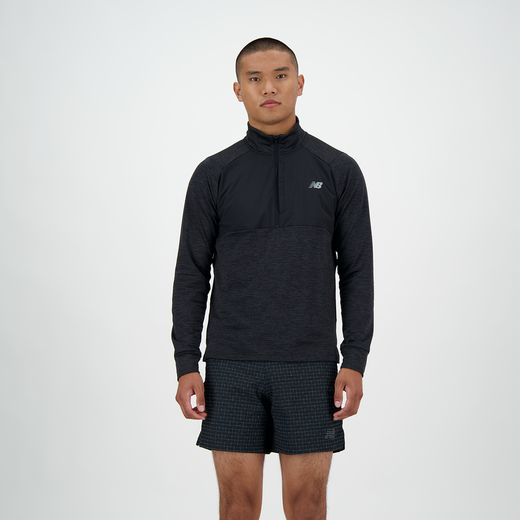 New Balance Athletics Heat Grid 1/2 Zip in SCHWARZ