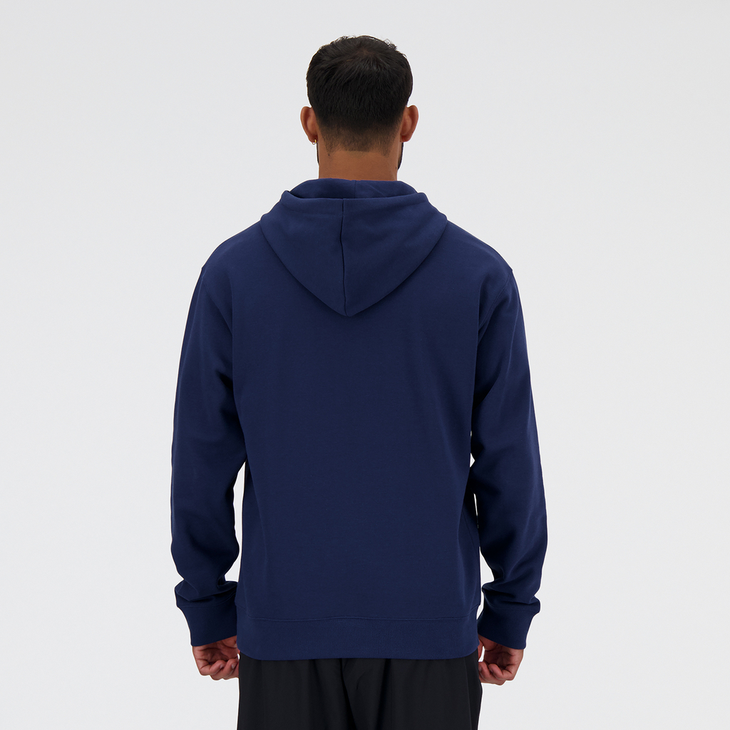 New Balance Sport Essentials Stacked Logo French Terry Hoodie in BLAU