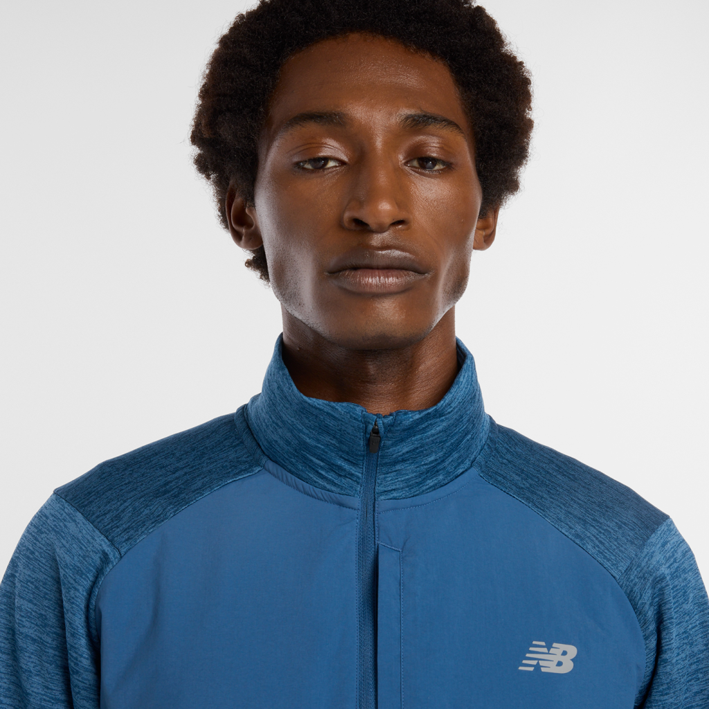 New Balance Athletics Heat Grid 1/2 Zip in BLAU