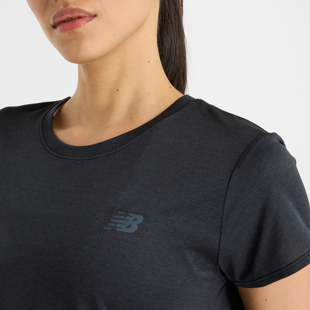 New Balance W Sport Core Heather T-Shirt in SCHWARZ