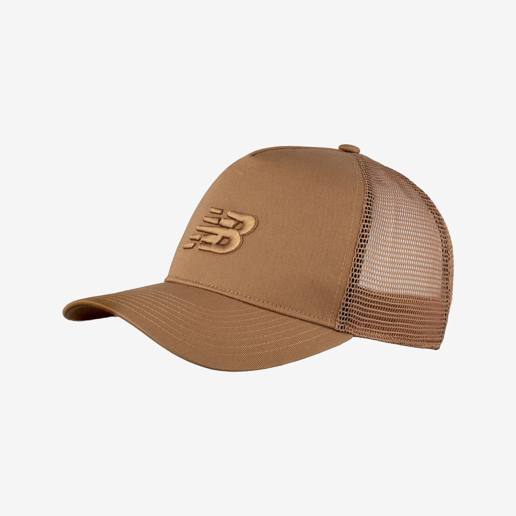 New Balance Sport Essentials Trucker Hat in BRAUN