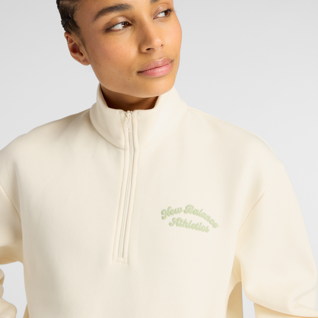 New Balance W Linear Heritage Fleece Half Zip in GRAU