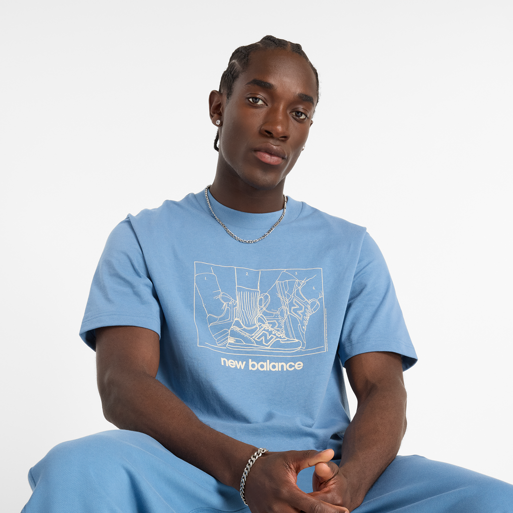 New Balance Athletics Relaxed Science T-Shirt in BLAU