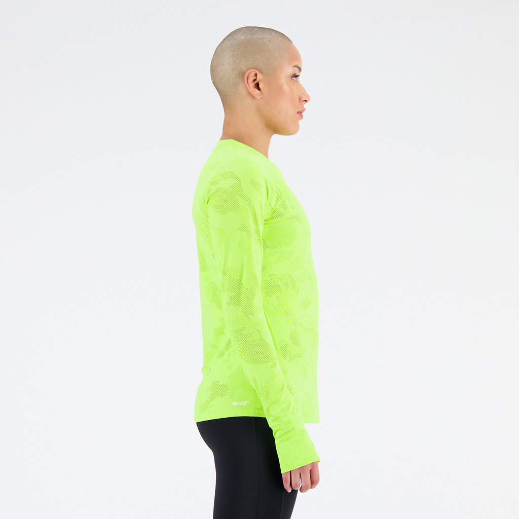 New Balance W Q Speed Jacquard Long Sleeve in GRÜN