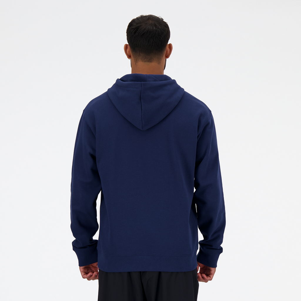 New Balance Sport Essentials Stacked Logo French Terry Hoodie in BLAU