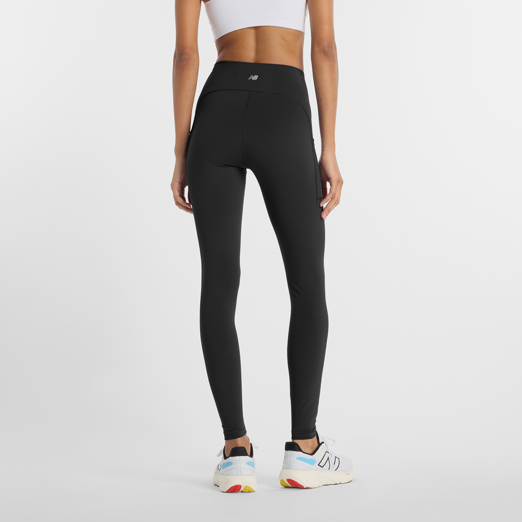 New Balance W NB Sleek Pocket High Rise Legging 27" in SCHWARZ