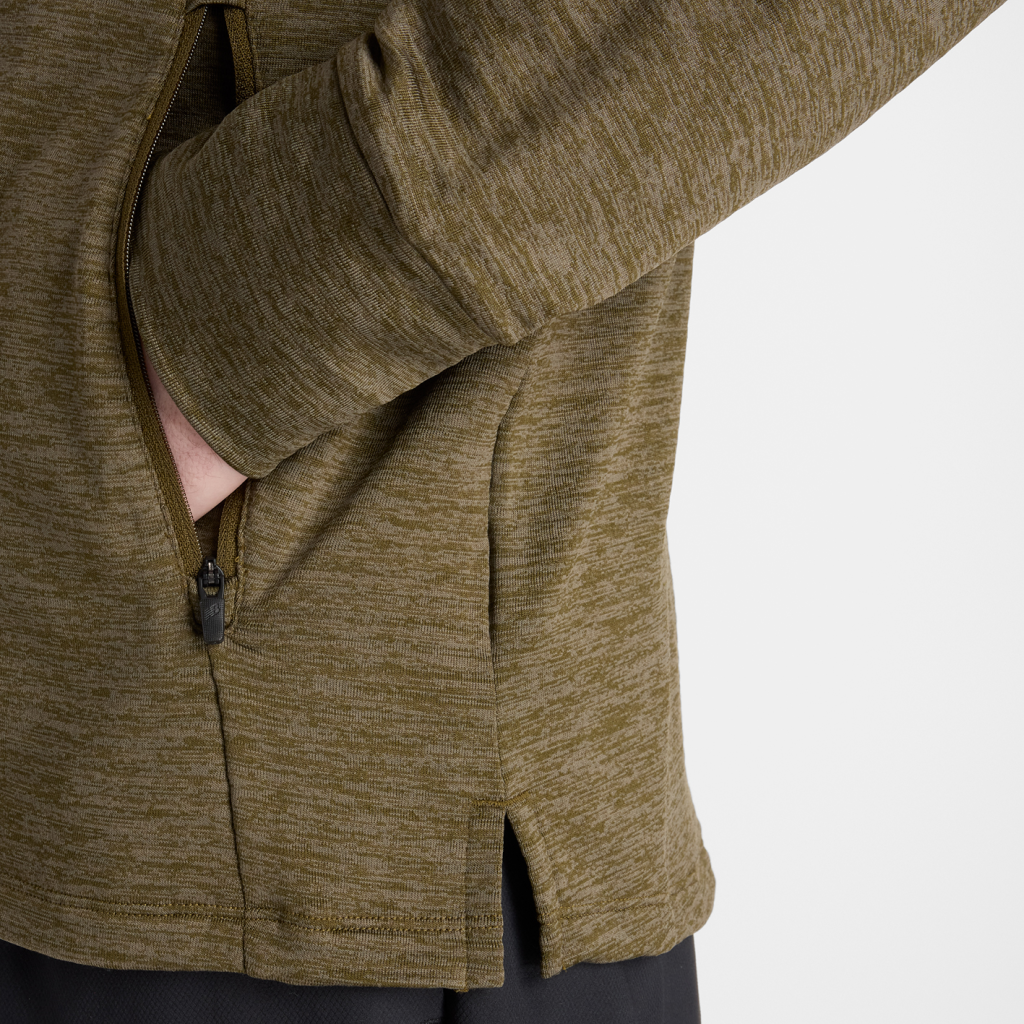 New Balance Heat Grid Hooded Full Zip in BRAUN