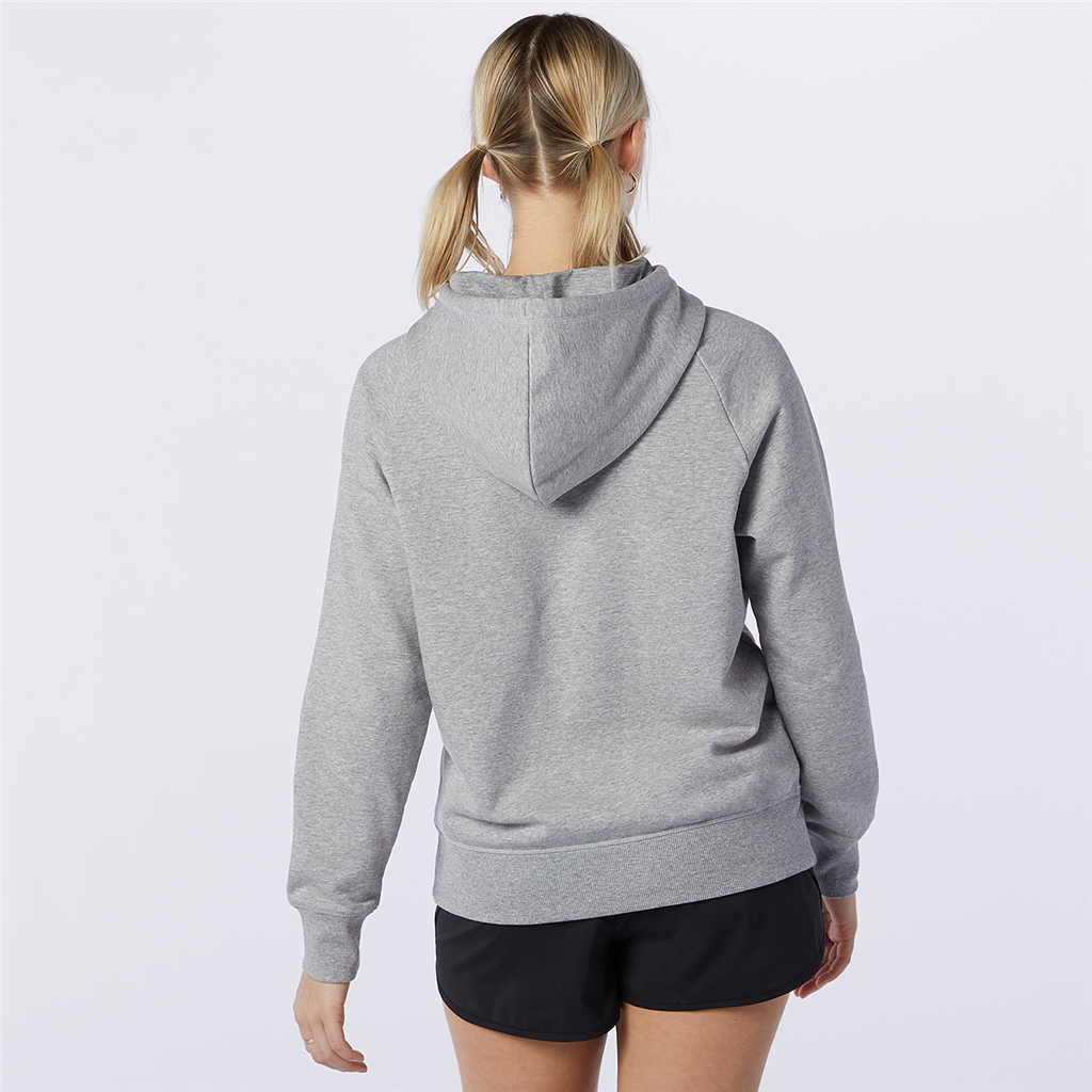New Balance W Essentials Stacked Logo PO Hoodie in GRAU