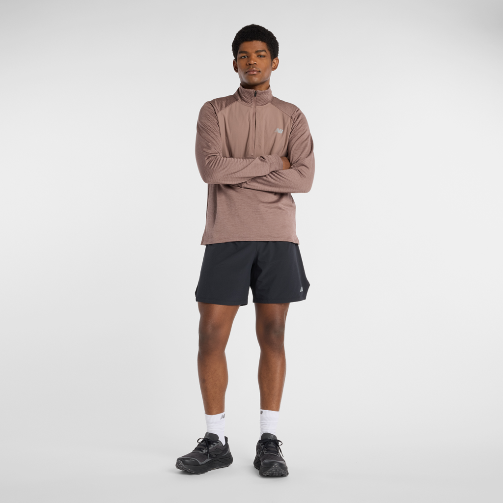New Balance Athletics Heat Grid 1/2 Zip in BRAUN