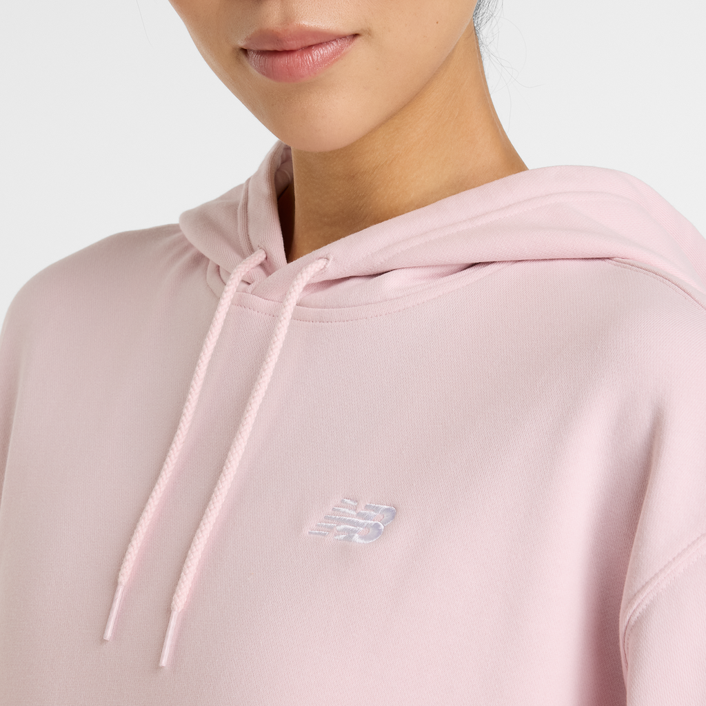 New Balance W Sport Essentials French Terry Small Logo Hoodie in PINK