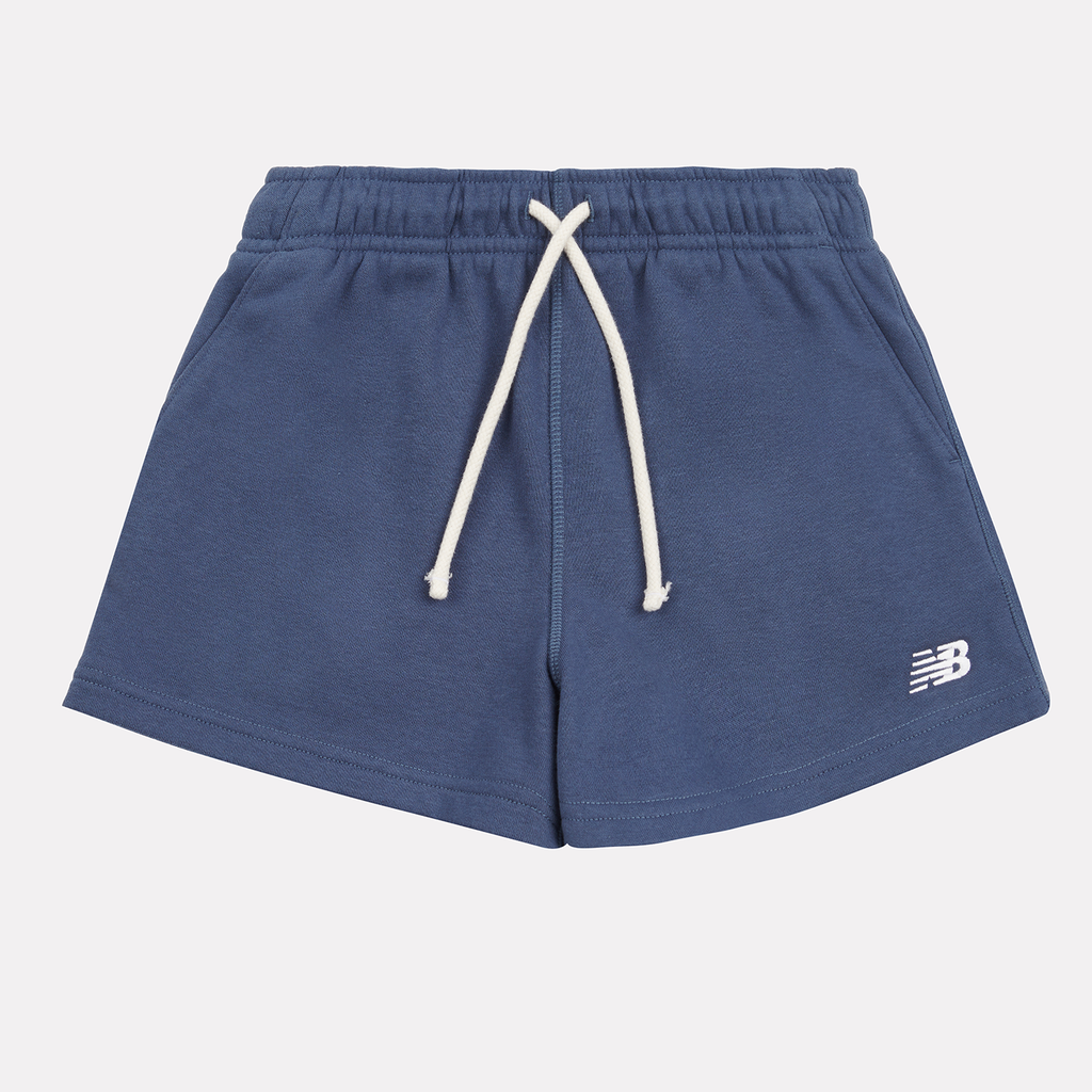 New Balance G New Balance French Terry Small Logo Short in BLAU