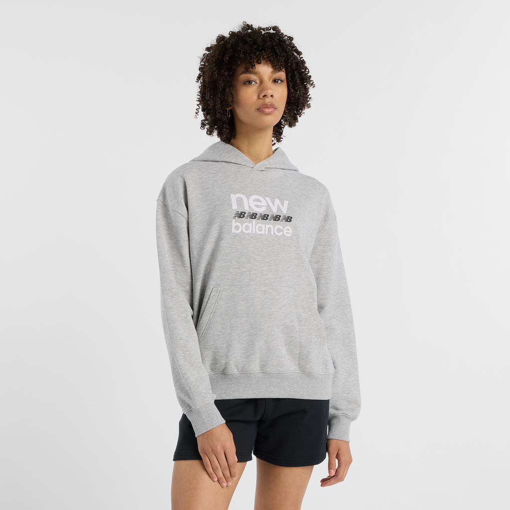 New Balance Sport Graphic French Terry Hoodie in GRAU