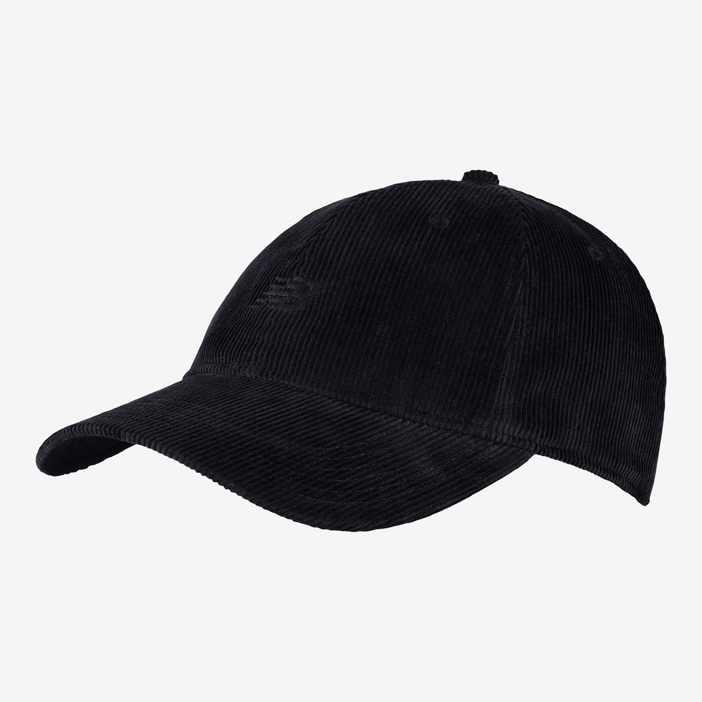 New Balance 6 Panel Washed Corduroy Hat in SCHWARZ