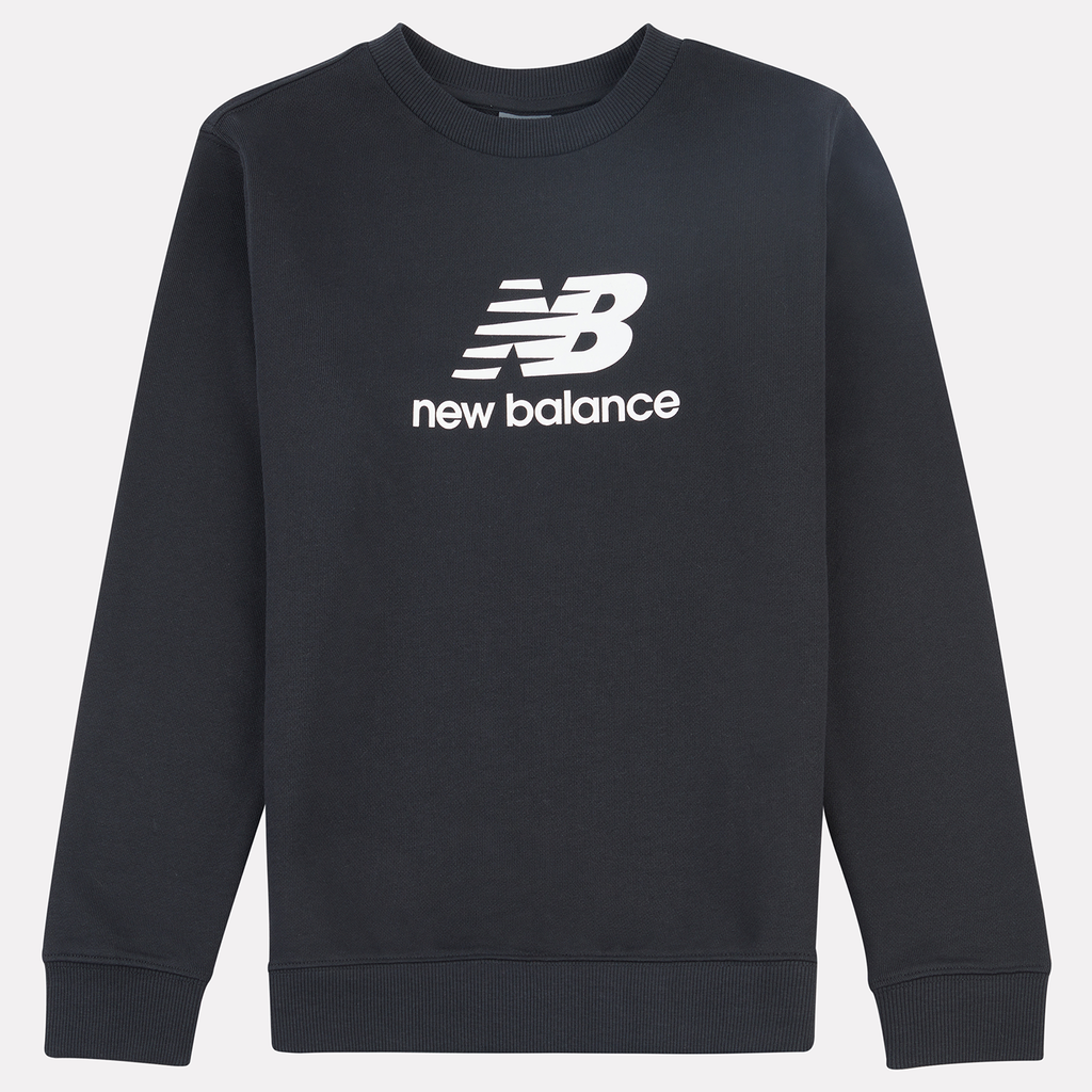 New Balance B New Balance French Terry Stacked Logo Crew in SCHWARZ
