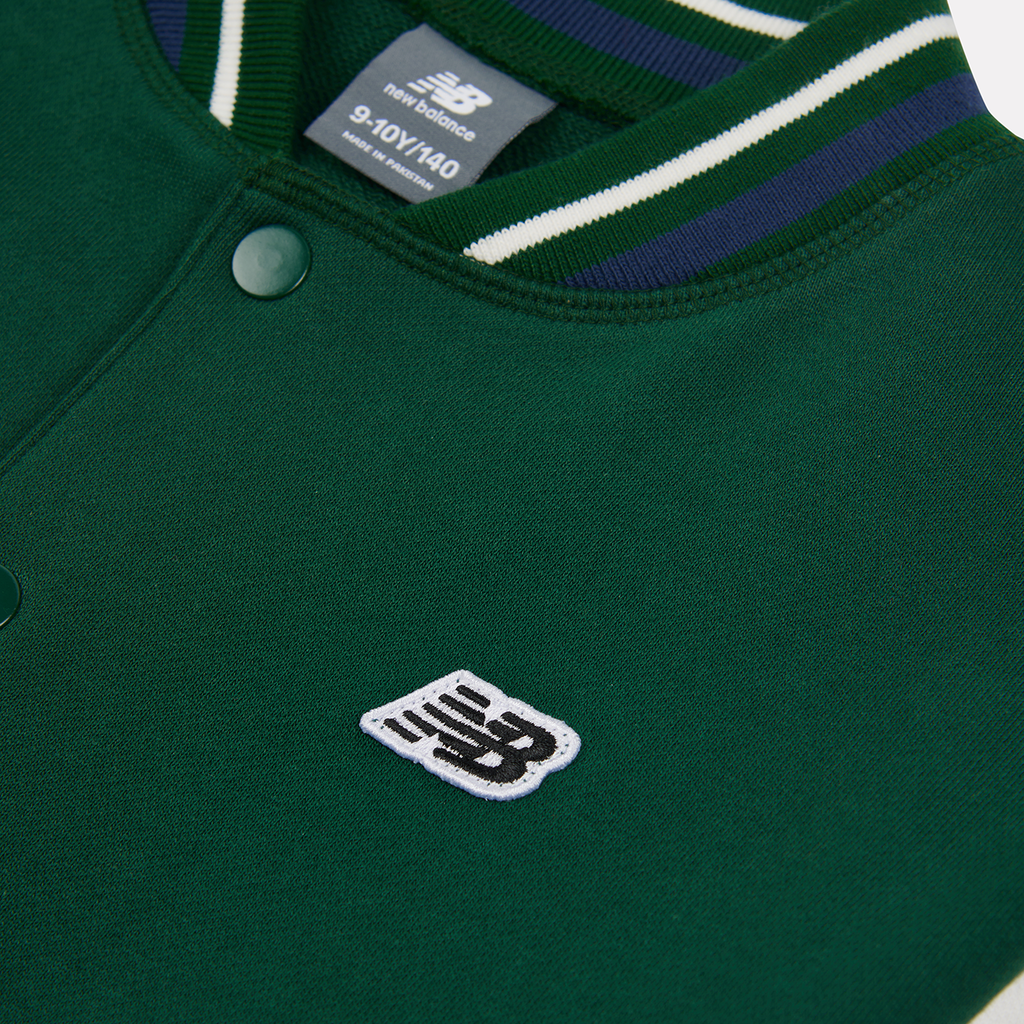 New Balance B NB Premium Loop Back Baseball Jacket in GRÜN