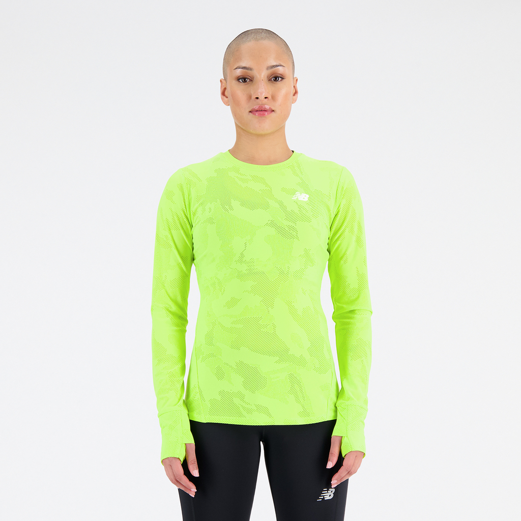 New Balance W Q Speed Jacquard Long Sleeve in GRÜN