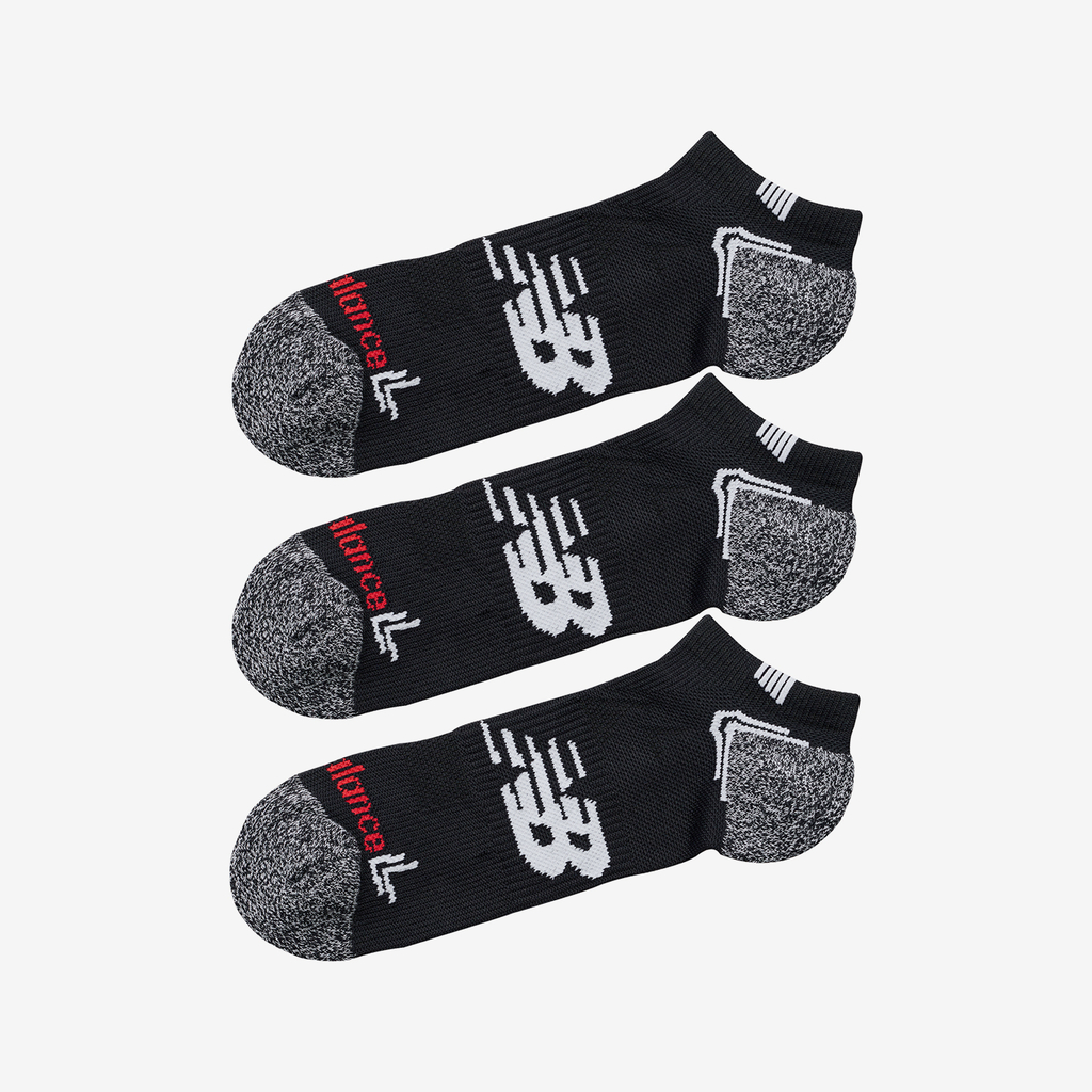 New Balance No Show Run Socks 3 Pack in SCHWARZ