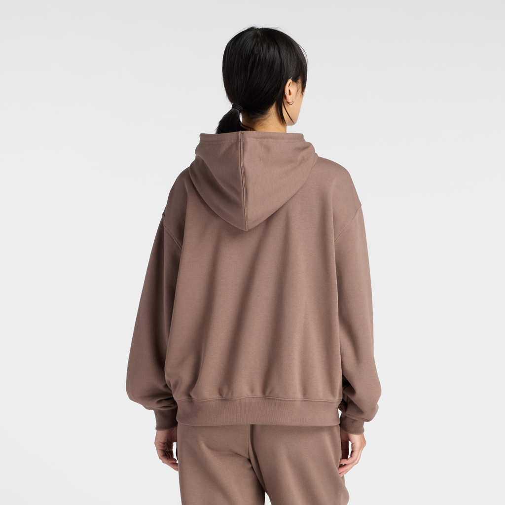 New Balance W Sport Essentials French Terry Small Logo Hoodie in BRAUN