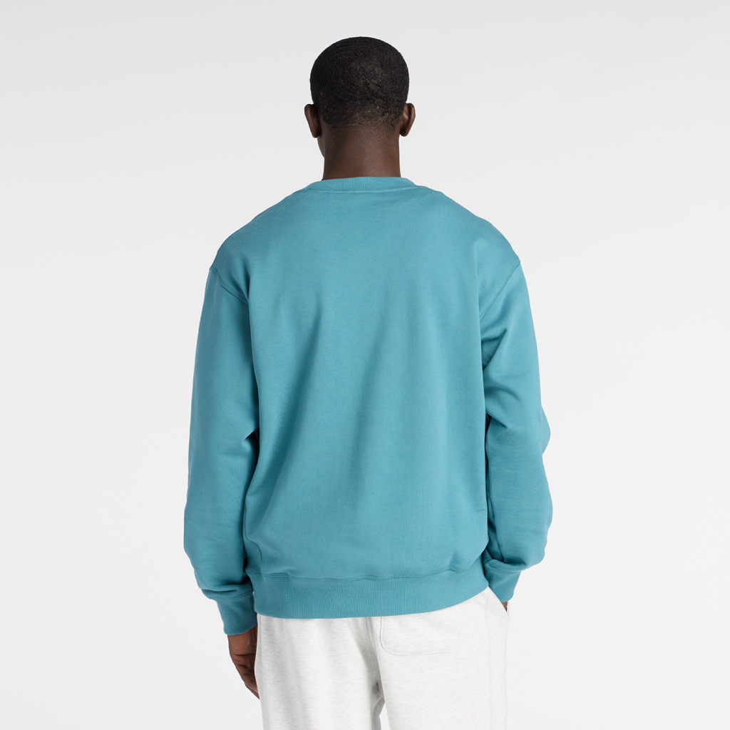 New Balance NB Athletics French Terry Crew in BLAU