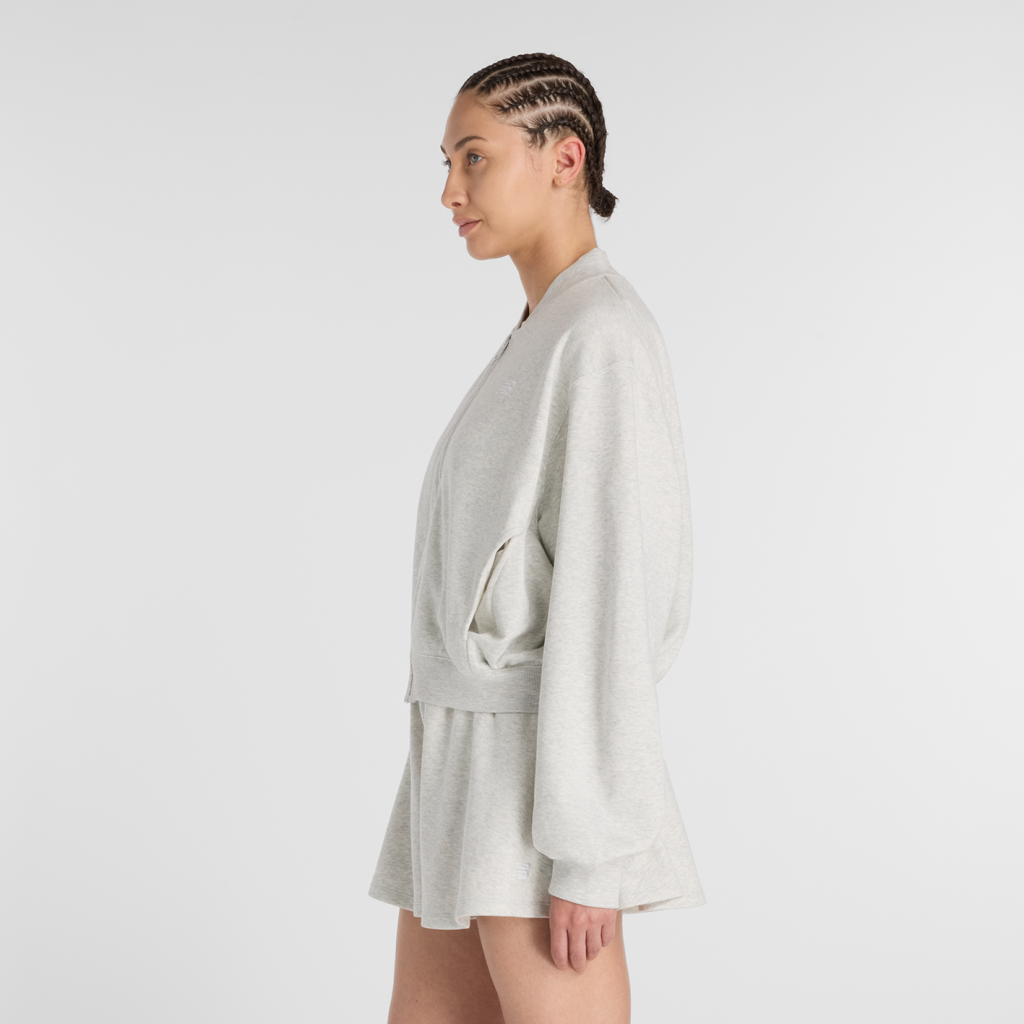 New Balance W French Terry Bomber in GRAU