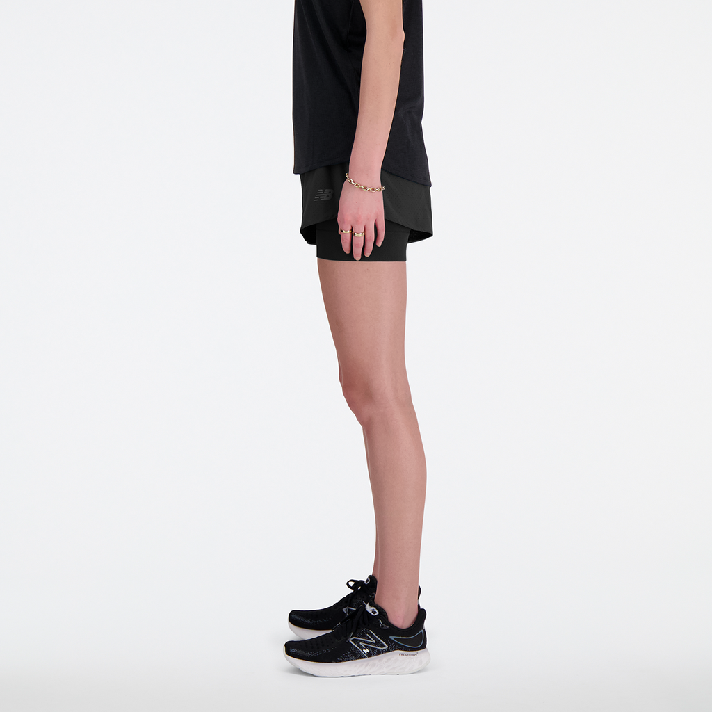 New Balance W RC Seamless 2 In 1 Short 3 Inch in SCHWARZ