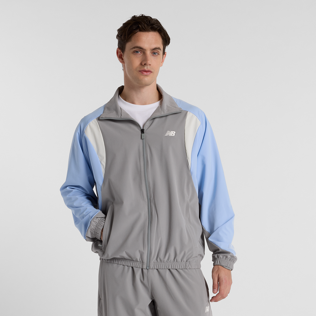 New Balance Woven Track Jacket in GRAU