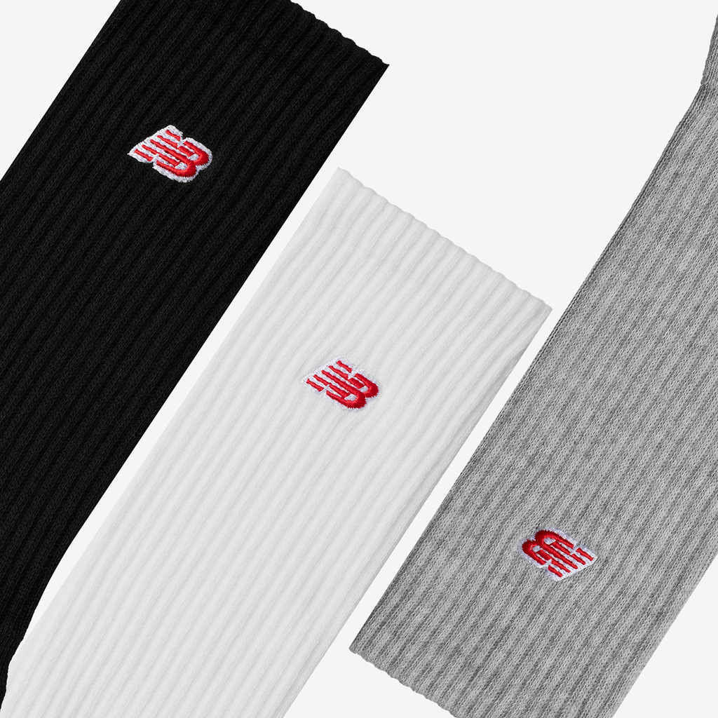 New Balance Patch Logo Crew 3 Pack in WEISS