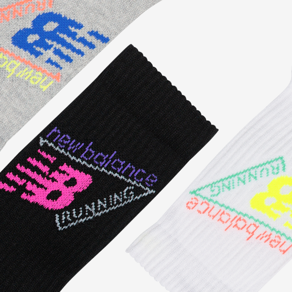 New Balance Active Graphic Crew Socks 3 Pack in MEHRFARBIG