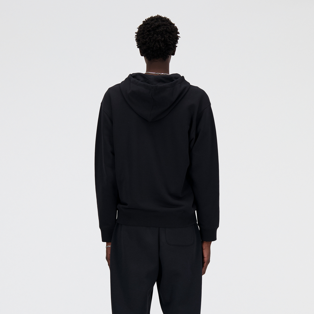 New Balance New Balance Stacked Logo French Terry FZ Hoodie in SCHWARZ