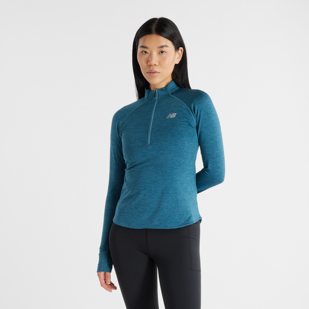 New Balance W Athletics Heat Grid Half Zip in BLAU