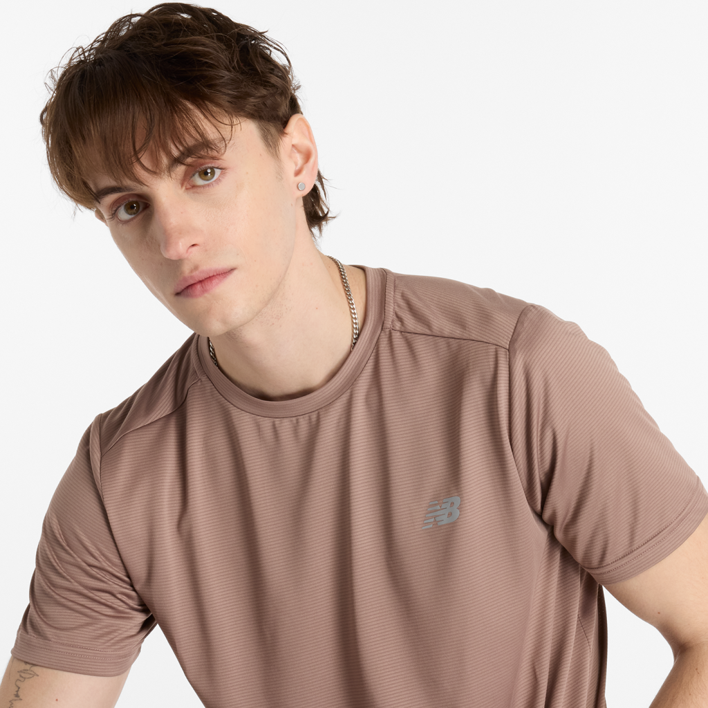 New Balance Sport Essentials Run T-Shirt in BRAUN