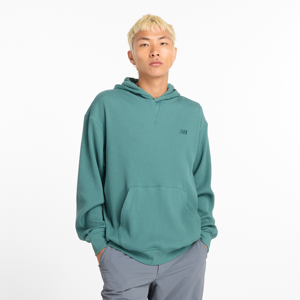 New Balance Waffle Knit Hoodie in GRÜN