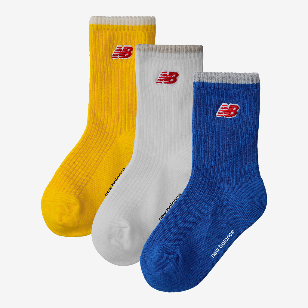 New Balance Kids Patch Logo Midcalf Socks 3 Pair in MEHRFARBIG