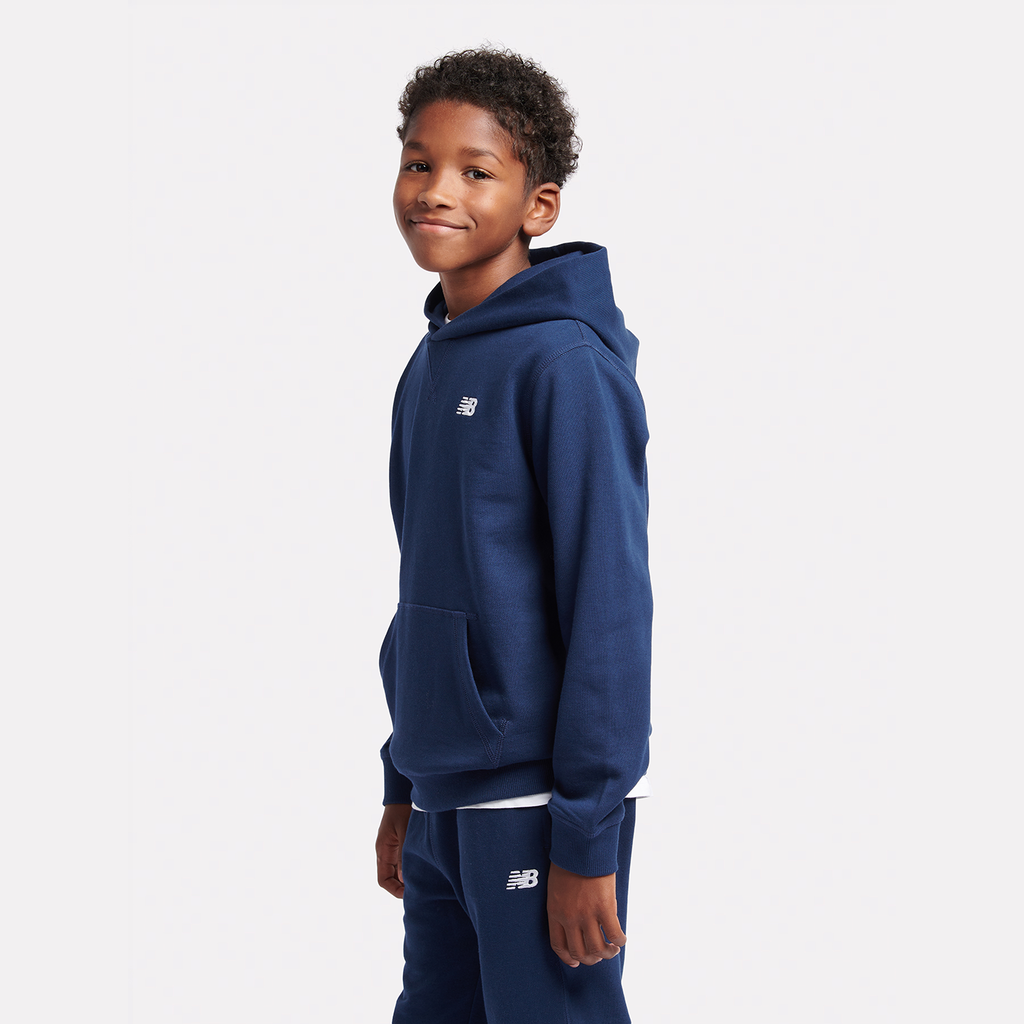 New Balance B New Balance French Terry Small Logo Hoodie in BLAU