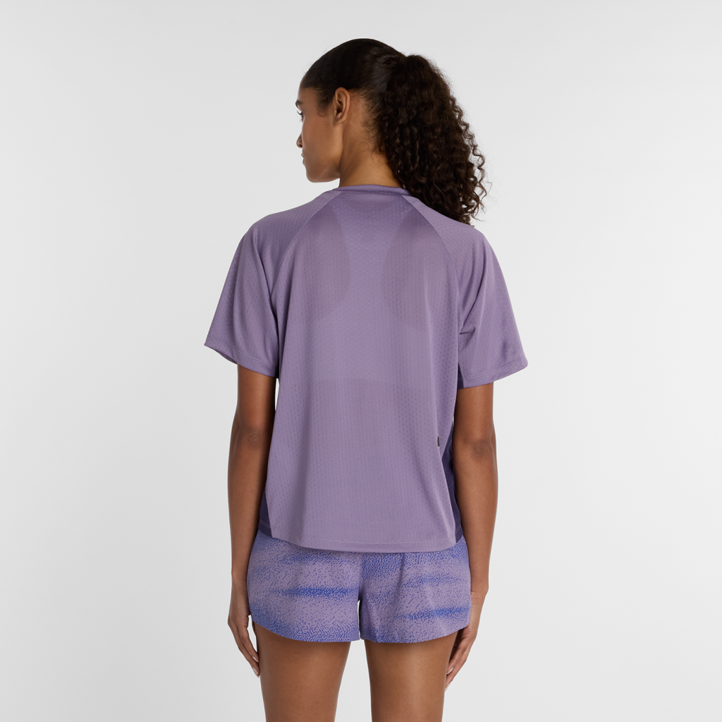 New Balance W Viz-Tech Run T-Shirt in VIOLETT