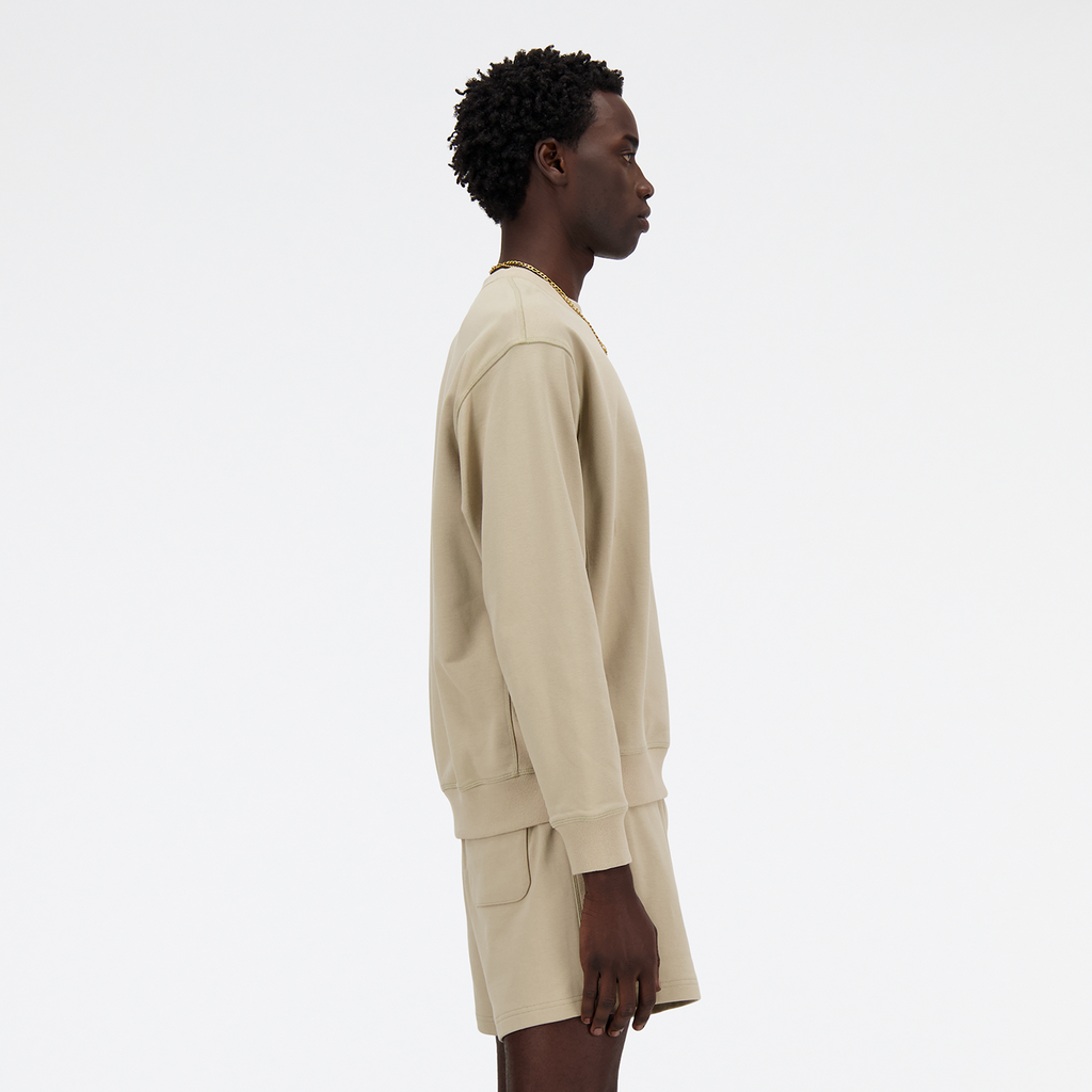 New Balance NB Athletics French Terry Crew in BEIGE