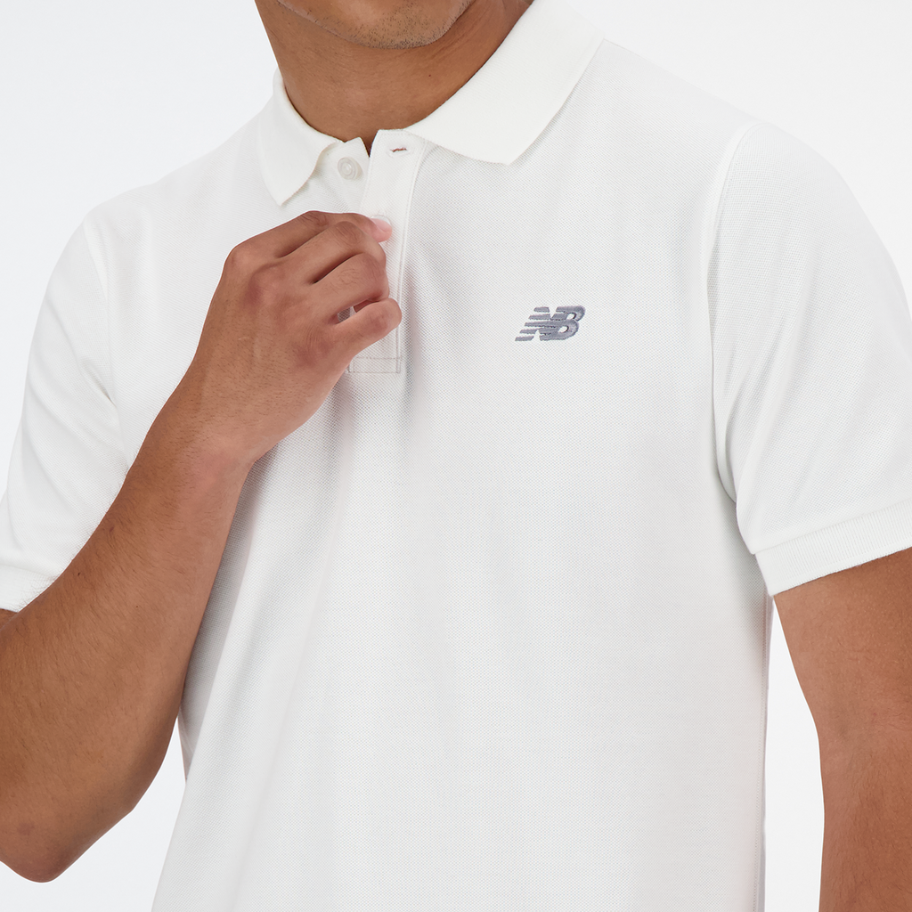 New Balance Cotton Polo in WEISS