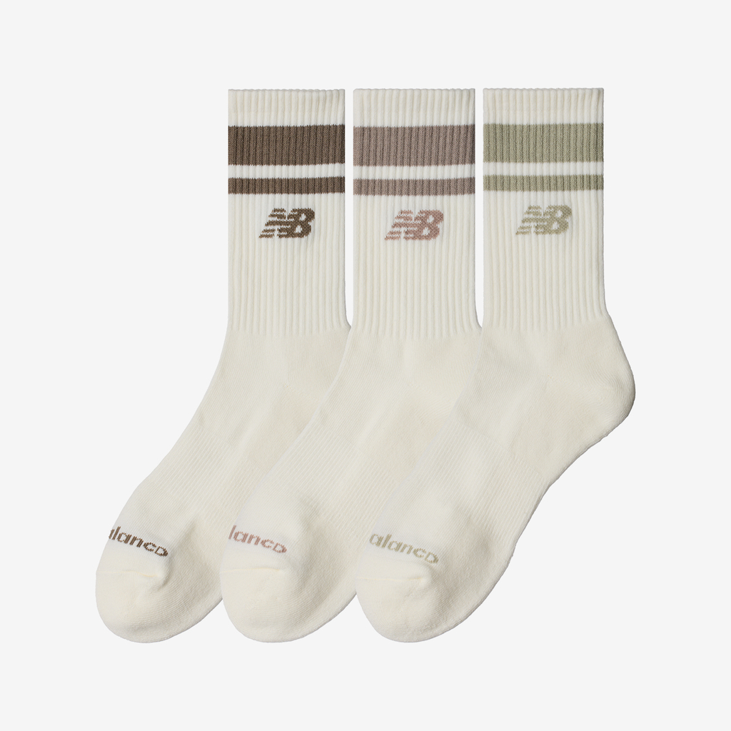 New Balance Everyday Stripe Midcalf 3 Pack in WEISS