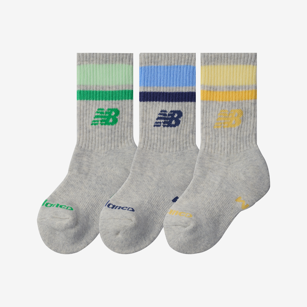New Balance Kids Everyday Stripe Midcalf 3 Pack in MEHRFARBIG